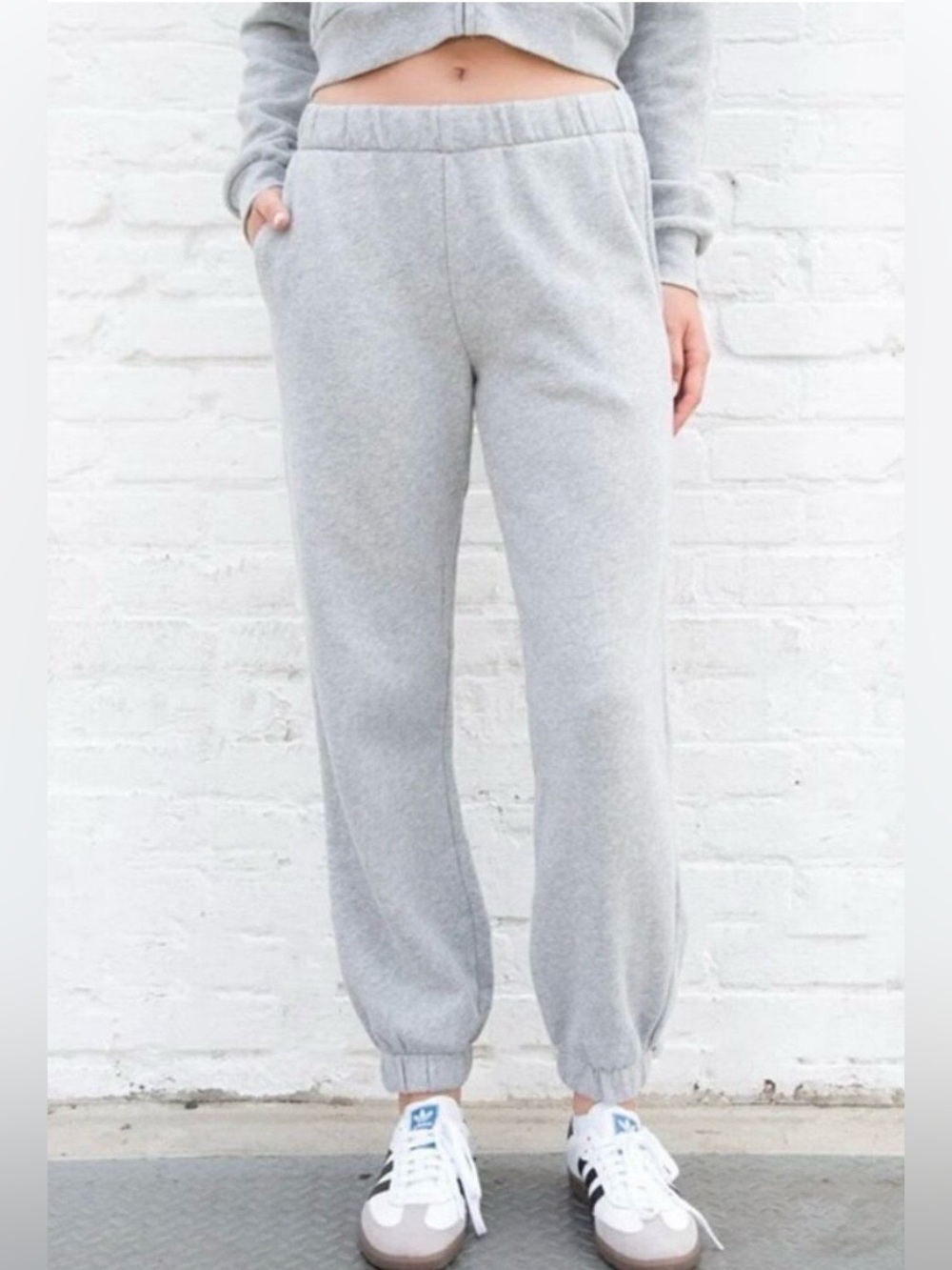 Brandy Melville Light Gray Joggers Sweatpants